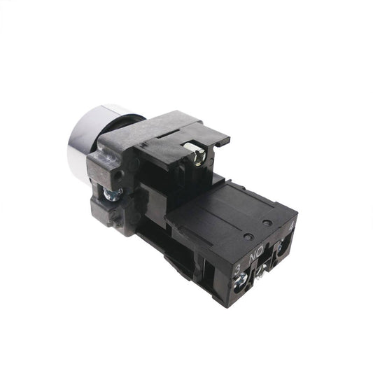 Pulsador de enganche 22mm 220V 10A con bloqueo azul