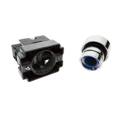 Pulsador de enganche 22mm 220V 10A con bloqueo azul