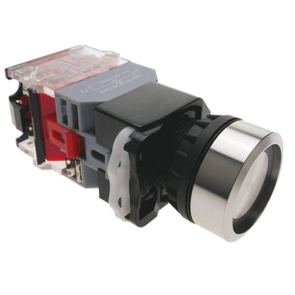 Pulsador de enganche 22mm 220V 10A con luz LED