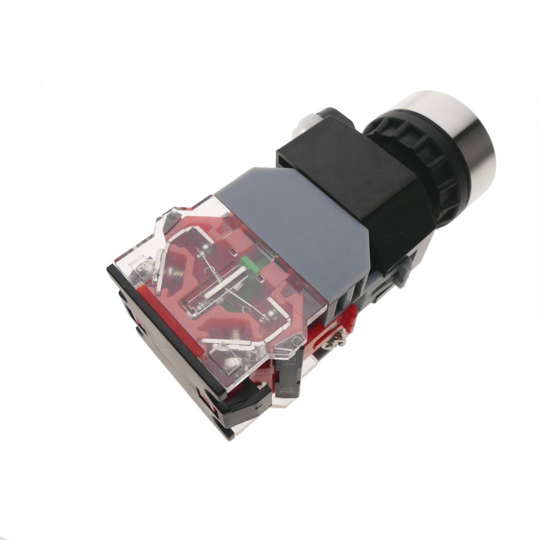 Pulsador de enganche 22mm 220V 10A con bloqueo y luz LED
