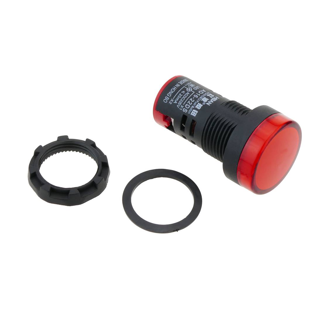 Luz piloto LED de 22 mm para paneles de control 220 VAC rojo