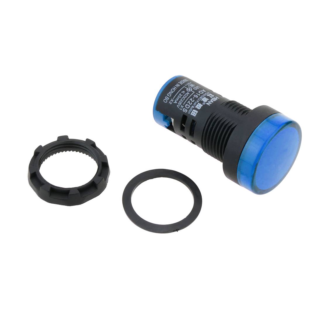 Luz piloto LED de 22 mm para paneles de control 220 VAC azul