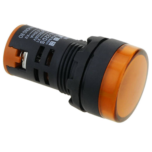 Luz piloto LED de 22 mm para paneles de control 220 VAC naranja