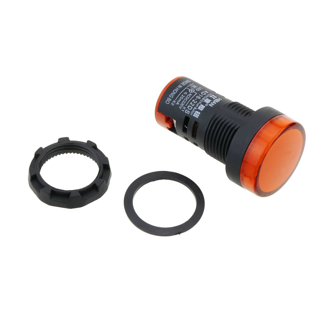Luz piloto LED de 22 mm para paneles de control 220 VAC naranja