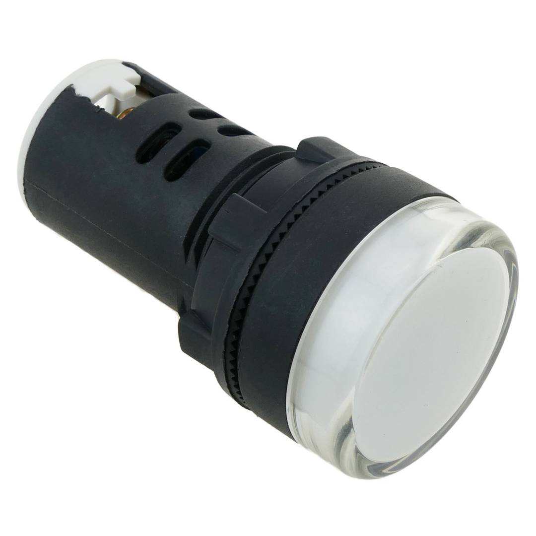 Luz piloto LED de 22 mm para paneles de control 220 VAC blanco