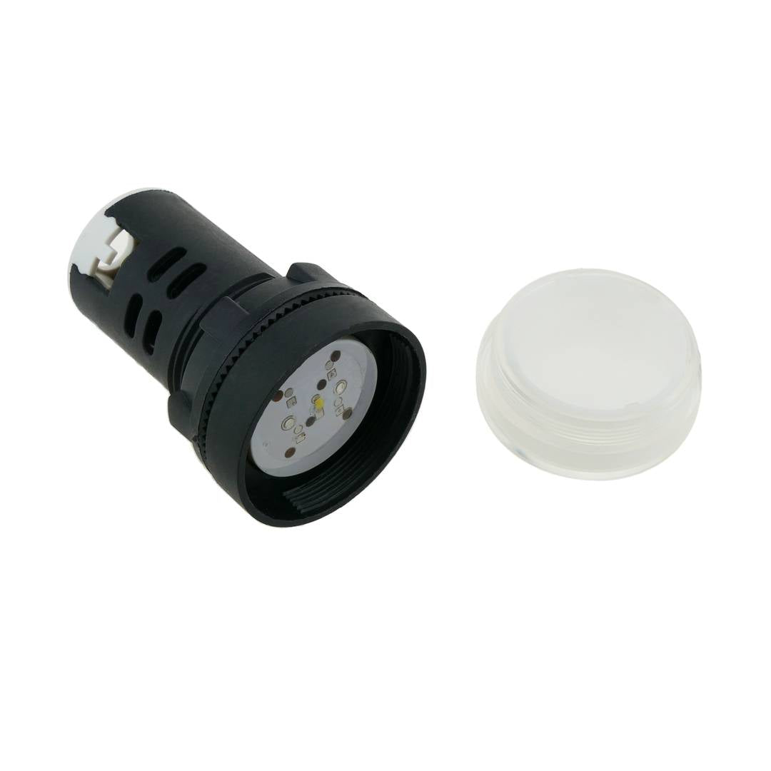 Luz piloto LED de 22 mm para paneles de control 220 VAC blanco