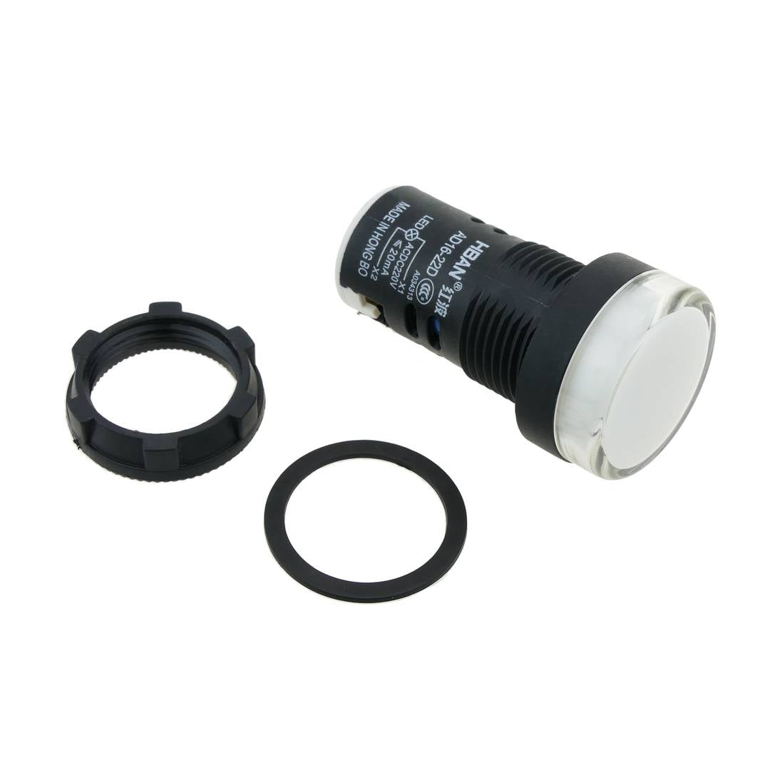 Luz piloto LED de 22 mm para paneles de control 220 VAC blanco
