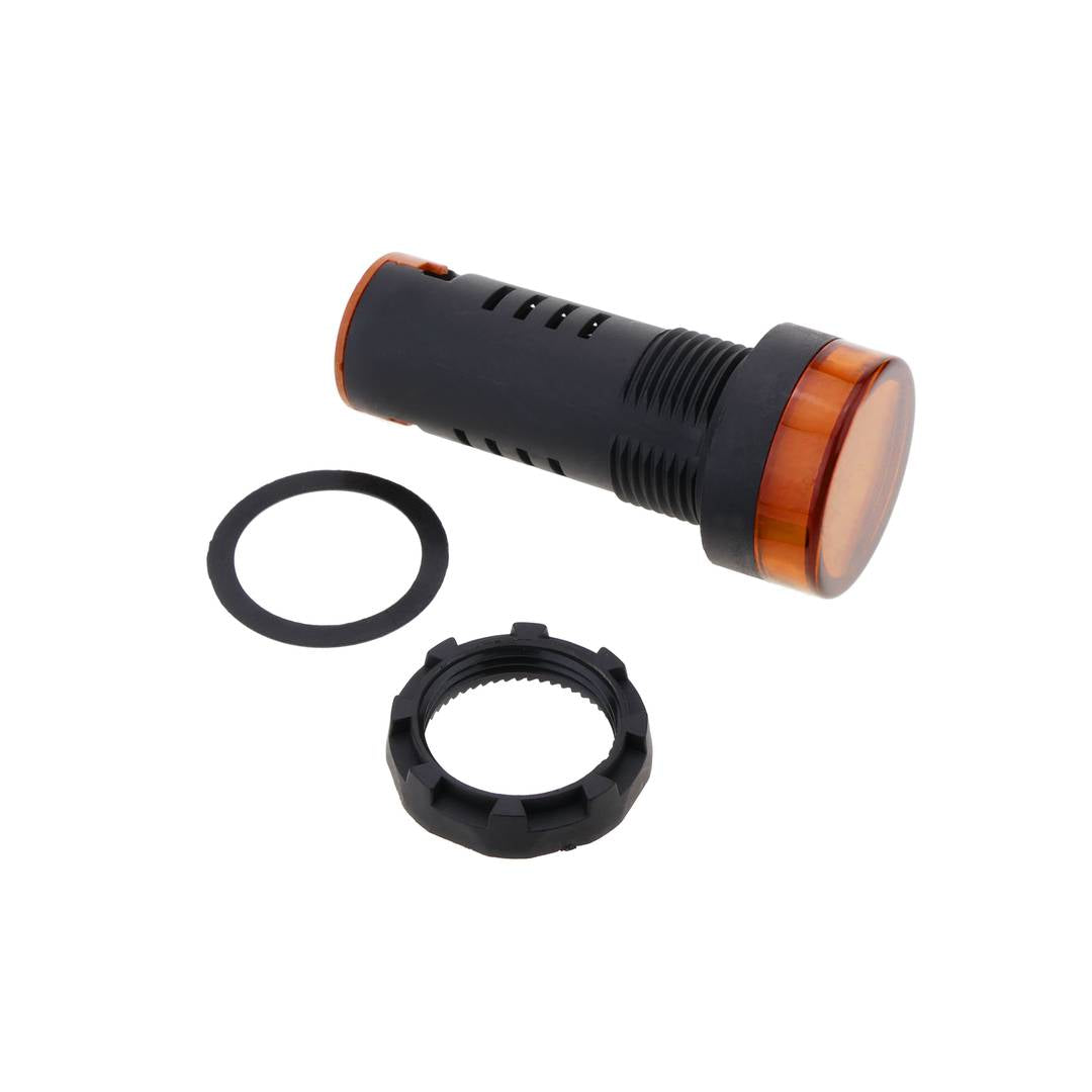 Luz piloto LED intermitente de 22 mm para paneles de control 220 VAC naranja