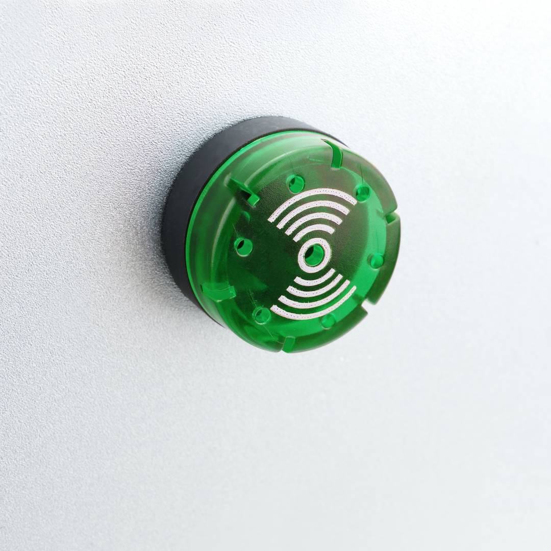 Zumbador de 22 mm para paneles de control 220 VAC verde señal acústica