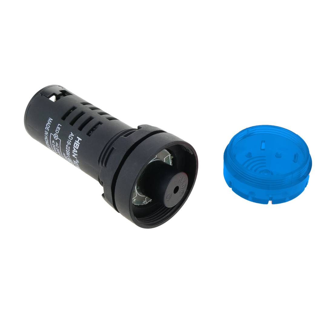 Zumbador de 22 mm para paneles de control 220 VAC azul señal acústica