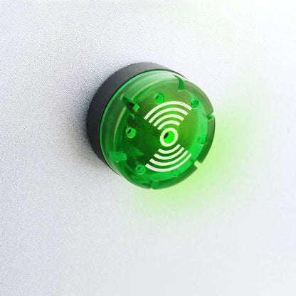 Luz piloto LED intermitente con zumbador de 22 mm para paneles de control 220 VAC verde