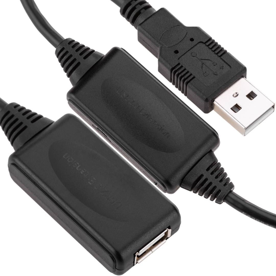 Cable prolongador USB 2.0 Extensión de 15m tipo A macho a hembra con alimentación