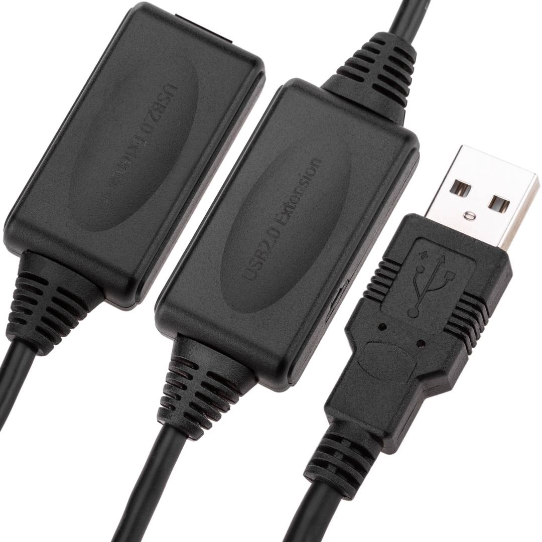 Cable prolongador USB 2.0 Extensión de 15m tipo A macho a hembra con alimentación
