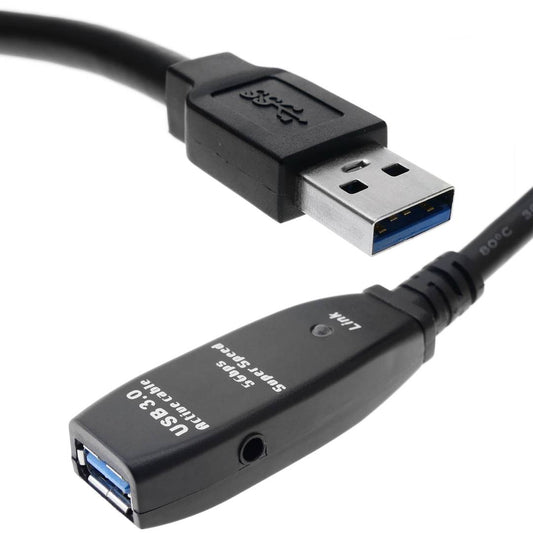 Cable prolongador USB 3.0 extensión AM a AH con alimentación de 15m
