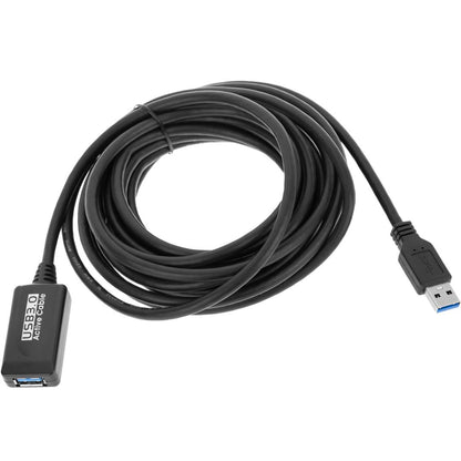 Cable prolongador con amplificador USB-A 3.0 macho a USB-A 3.0 hembra 5 m negro
