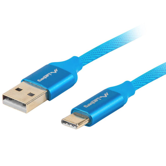 Cable USB de Lanberg CA-USBO-22CU-0005-BL USB A 2.0 macho a USB C macho carga rápida 3.0  0.5 m azul