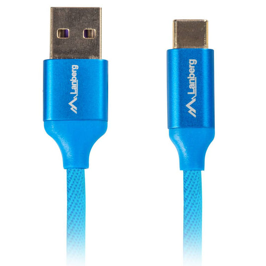 Cable USB de Lanberg CA-USBO-22CU-0005-BL USB A 2.0 macho a USB C macho carga rápida 3.0  0.5 m azul