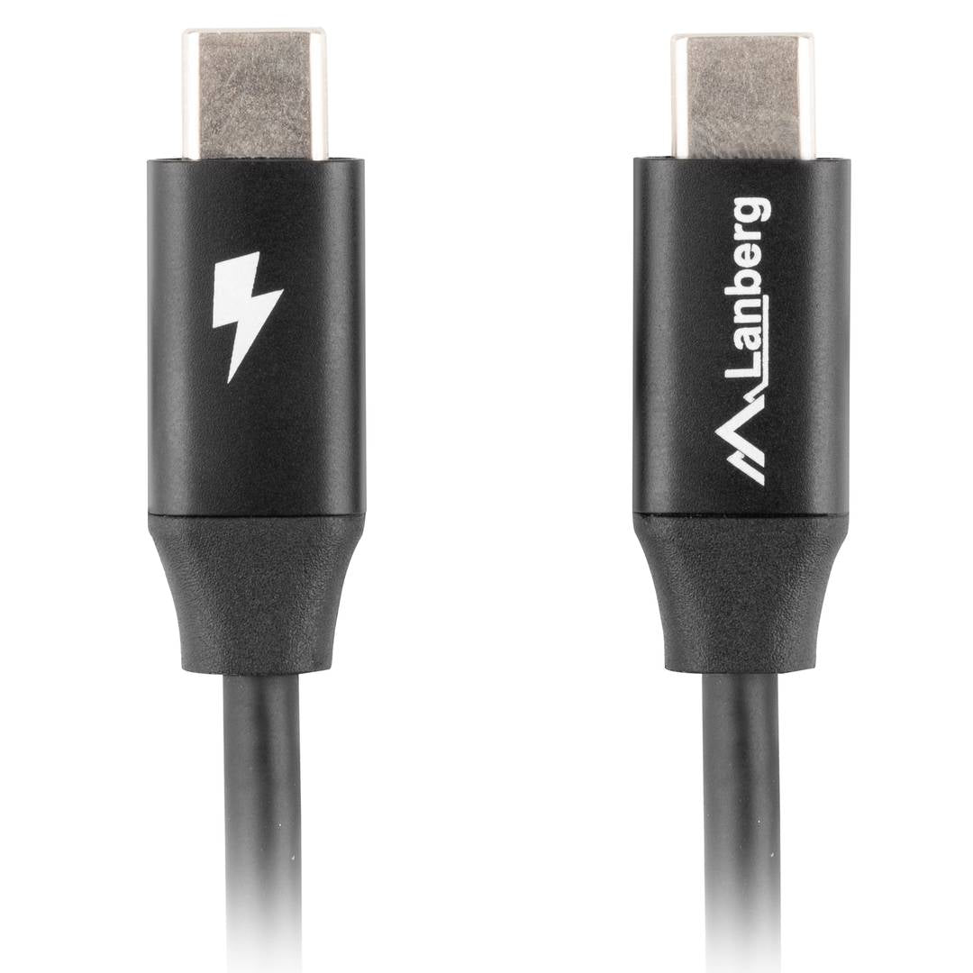 Cable USB de Lanberg CA-CMCM-40CU-0018-BK USB A 2.0 macho a USB C macho carga rápida 4.0 1.8m negro