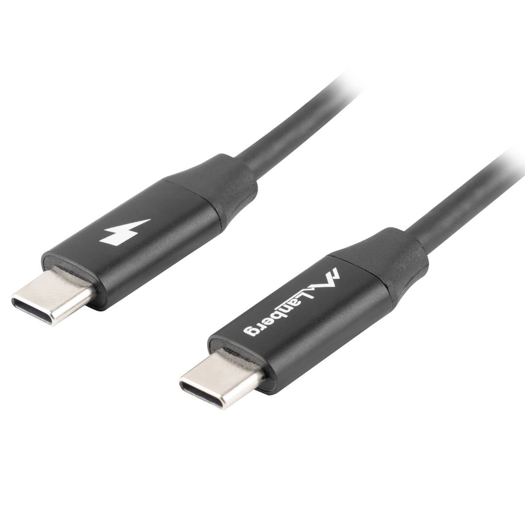 Cable USB C a USB C 2.0 negro 0,5 m de Lanberg CA-CMCM-40CU-0005-BK