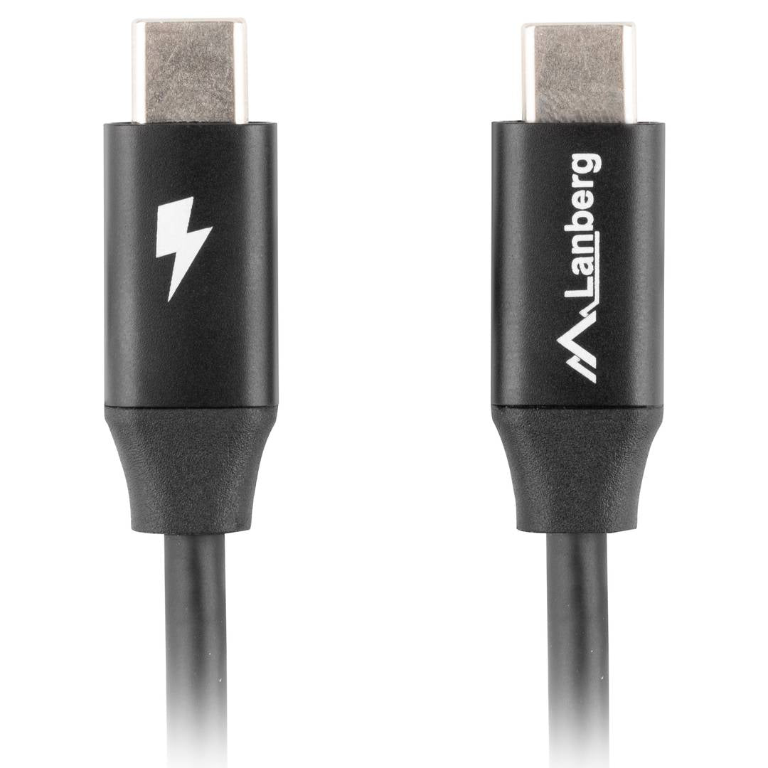 Cable USB C a USB C 2.0 negro 0,5 m de Lanberg CA-CMCM-40CU-0005-BK