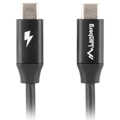 Cable USB C a USB C 2.0 negro 0,5 m de Lanberg CA-CMCM-40CU-0005-BK
