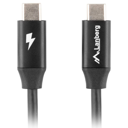 Cable USB C a USB C 2.0 negro 0,5 m de Lanberg CA-CMCM-40CU-0005-BK