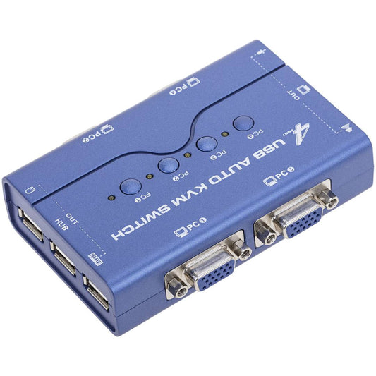 Conmutador KVM Uniclass USB VGA 1KVM a 4CPU mini