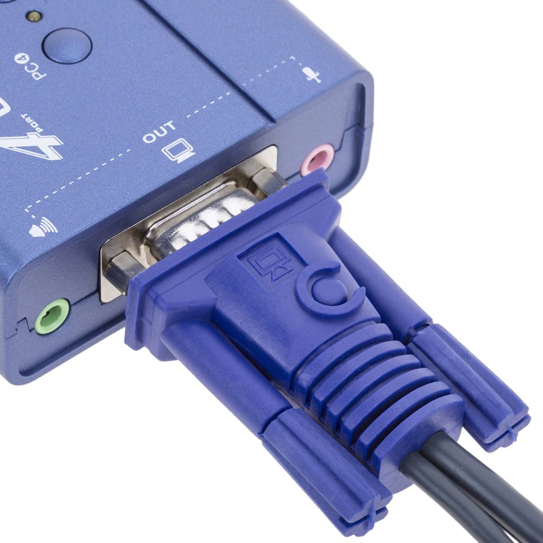 Conmutador KVM Uniclass USB VGA 1KVM a 4CPU mini