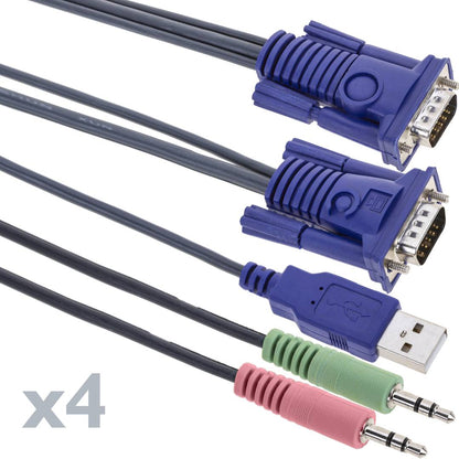 Conmutador KVM Uniclass USB VGA 1KVM a 4CPU mini