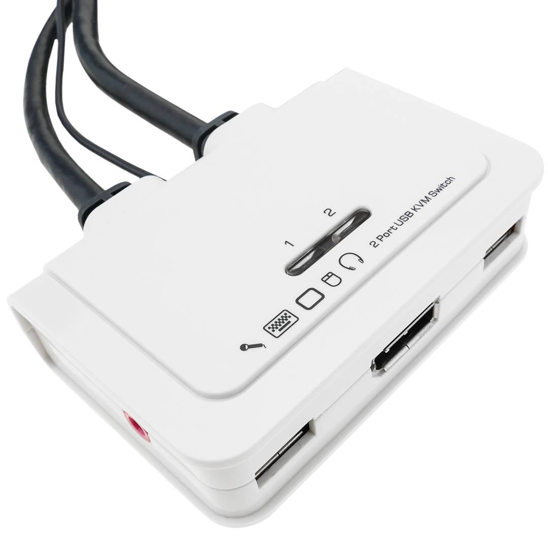 Conmutador KVM Uniclass DisplayPort USB2 AUDIO 1KVM a 2CPU con cable