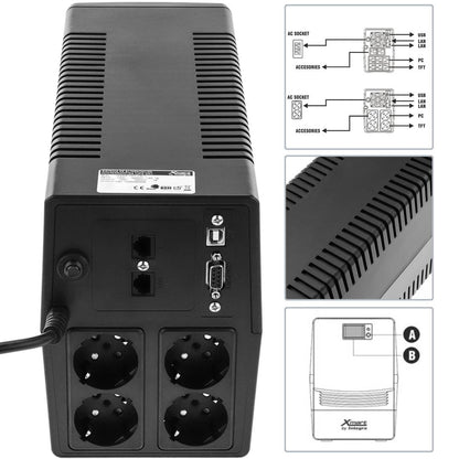 SAI de linea interactiva Supra de 1100VA 600W con 4 schuko