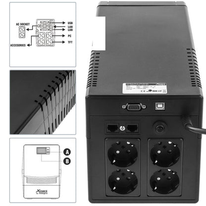 SAI de linea sinusoidal SW-PRO de 1100VA 700W con 4 schuko