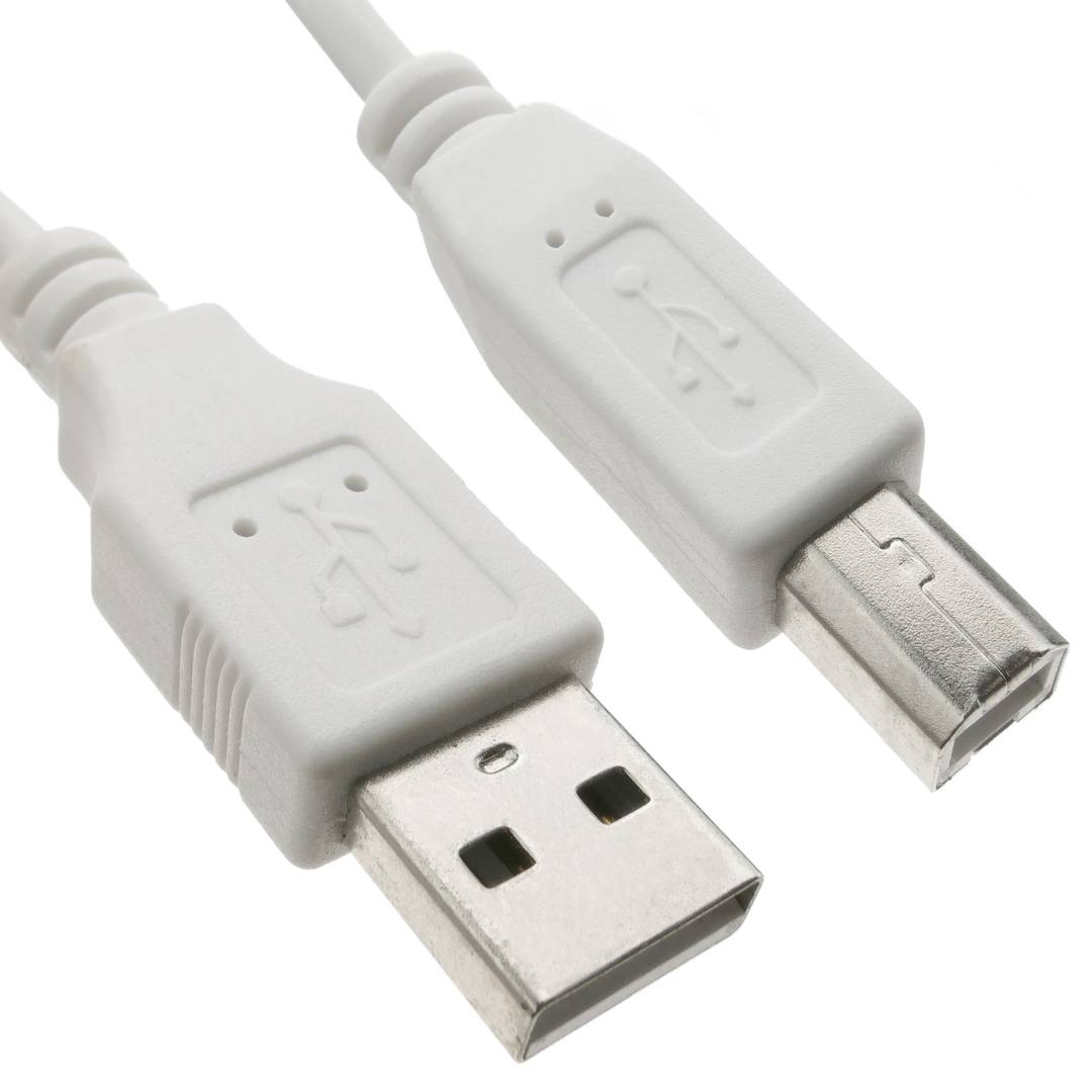 Cable USB 2.0 AB macho blanco 1m