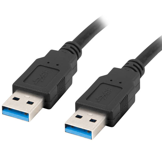 Cable USB A a USB A de 1 metro de Lanberg compatible con USB 3.2 Gen 1 (3.1 Gen 1) color negro CA-USBA-30CU-0010-BK