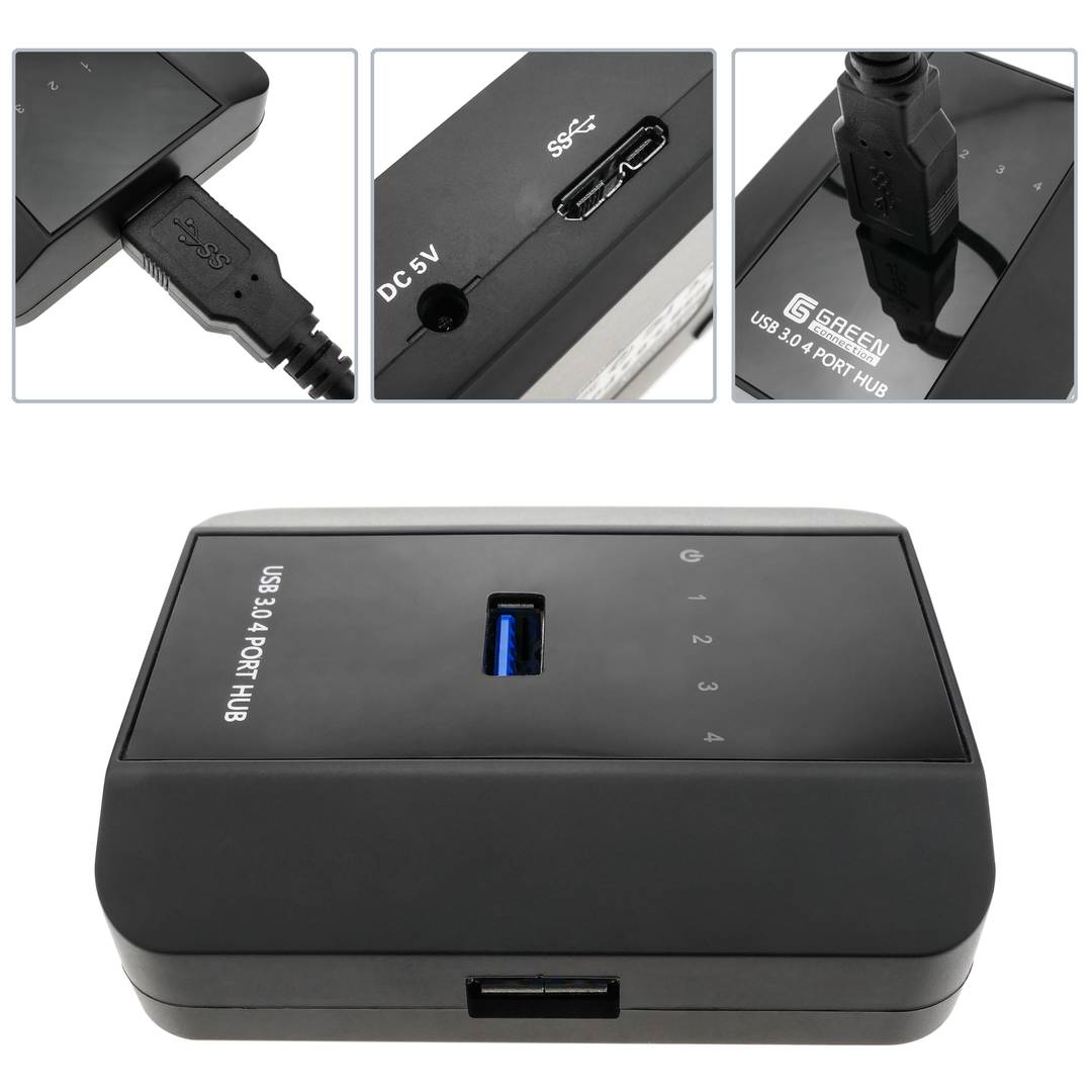 Concentrador SuperSpeed USB 3.0 de 4 puertos A hembra