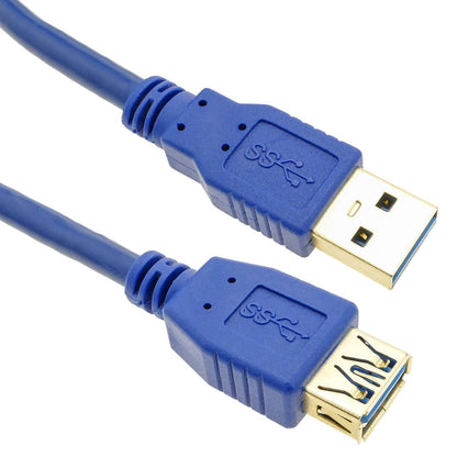 Cable alargador USB tipo A 3.0 de 5m Macho a Hembra azul