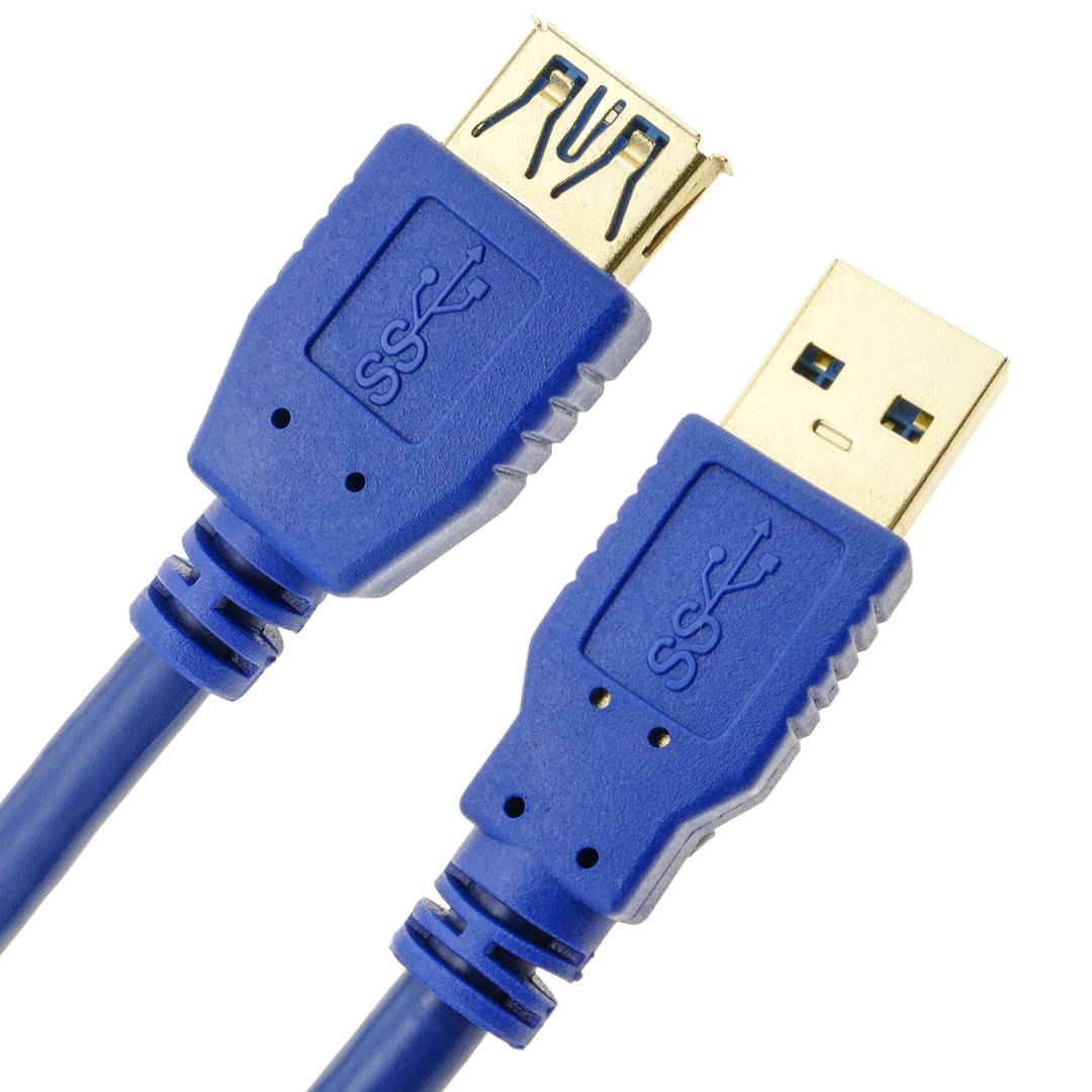 Cable alargador USB tipo A 3.0 de 5m Macho a Hembra azul