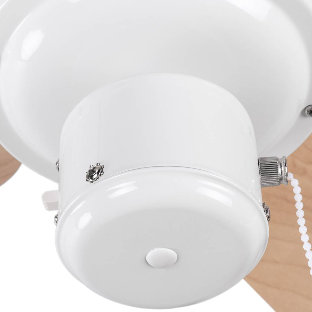 Ventilador de techo color reversible blanco/madera con control de 3 velocidades 50 W con función invierno y verano
