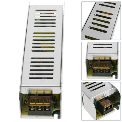 Fuente de alimentación industrial 12VDC 8.3A. Tamaño 47 x 187 x 37 mm