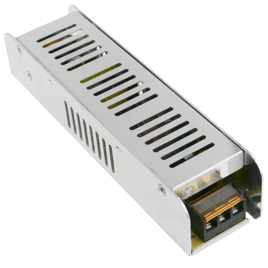 Fuente de alimentación industrial 12VDC 8.3A. Tamaño 47 x 187 x 37 mm