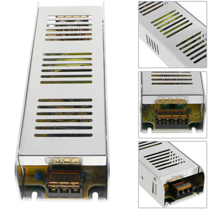 Fuente de alimentación industrial 12VDC 16.7A. Tamaño 68 x 222 x 40 mm