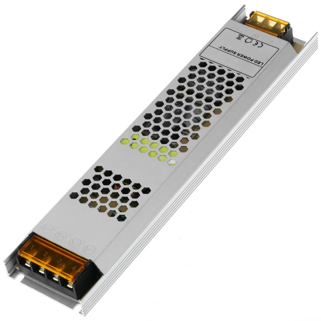 Fuente de alimentación industrial de superficie 12VDC 8.3A. Tamaño 53 x 235 x 21 mm