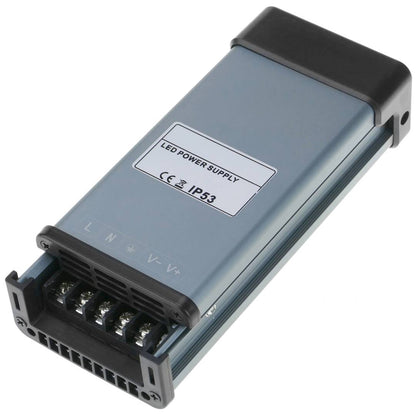 Fuente de alimentación industrial de superficie 12VDC 12.5A. Tamaño 75 x 190 x 42 mm IP53