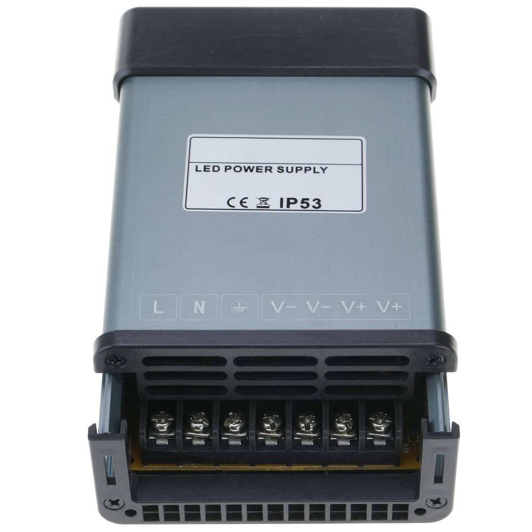 Fuente de alimentación industrial de superficie 12VDC 20.8A. Tamaño 95 x 173 x 50 mm IP53