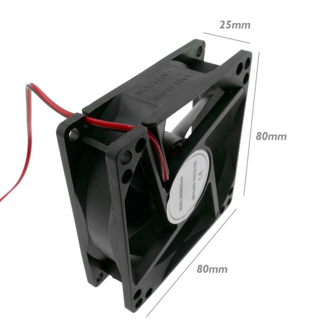 Ventilador de chasis 80x80x25 mm de 12 VDC para caja de ordenador