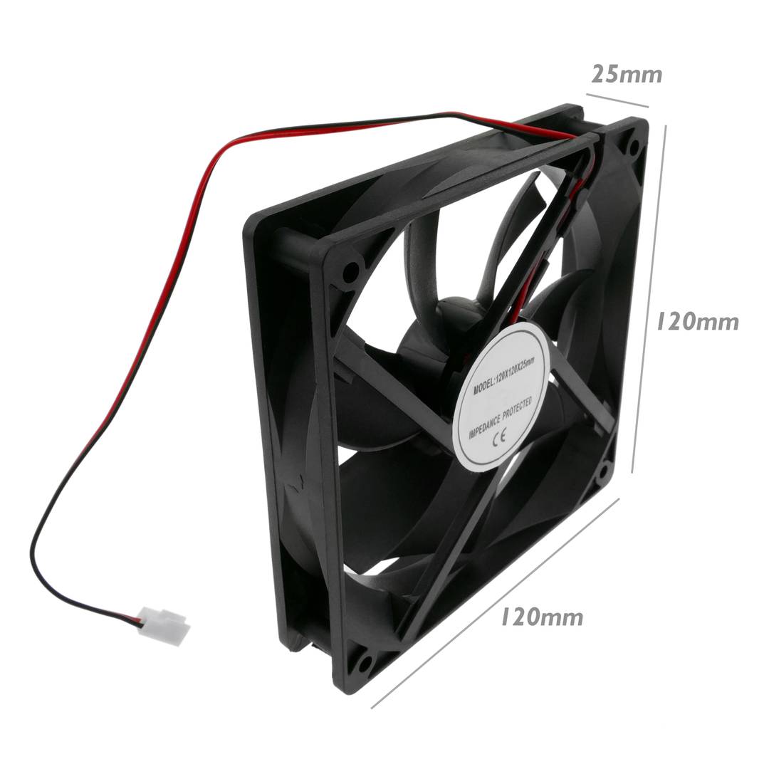 Ventilador de chasis 120x120x25 mm de 12 VDC para caja de ordenador con rodamiento de bolas