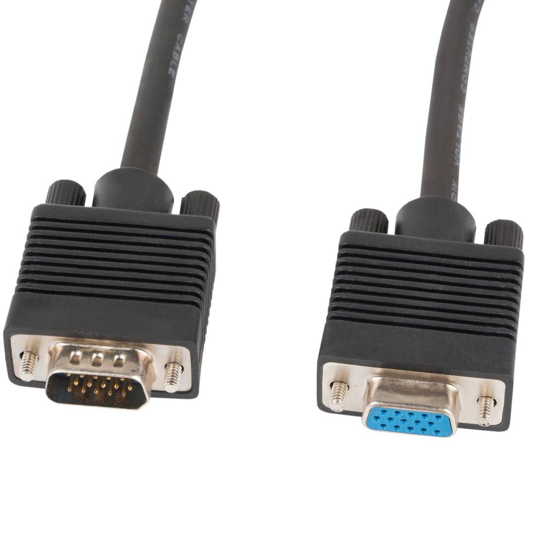 Cable adaptador VGA macho a VGA hembra 3 metros negro de Lanberg CA-VGAC-10CC-0030-B+