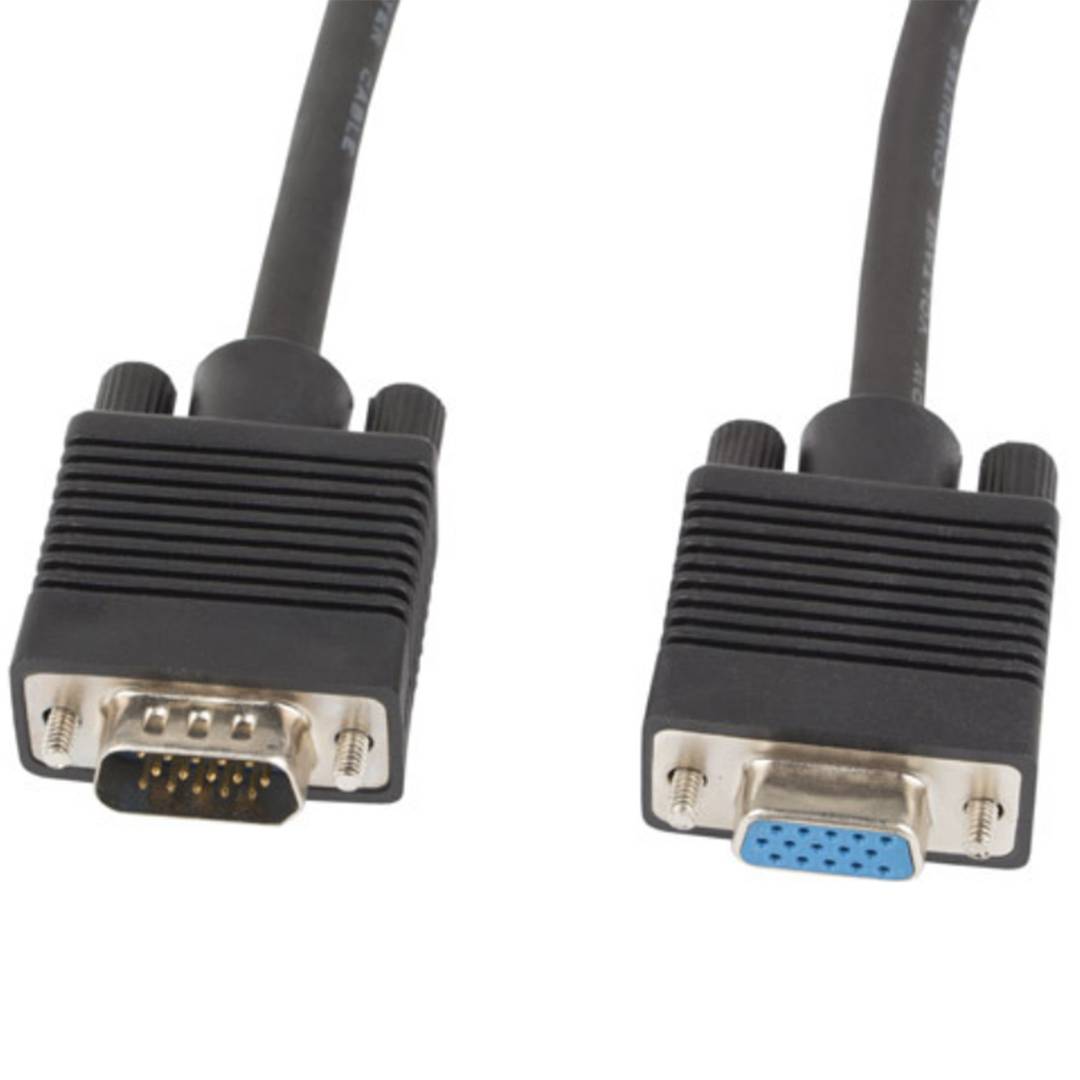 Cable adaptador VGA macho a VGA hembra 5 metros negro de Lanberg CA-VGAC-10CC-0050-B+