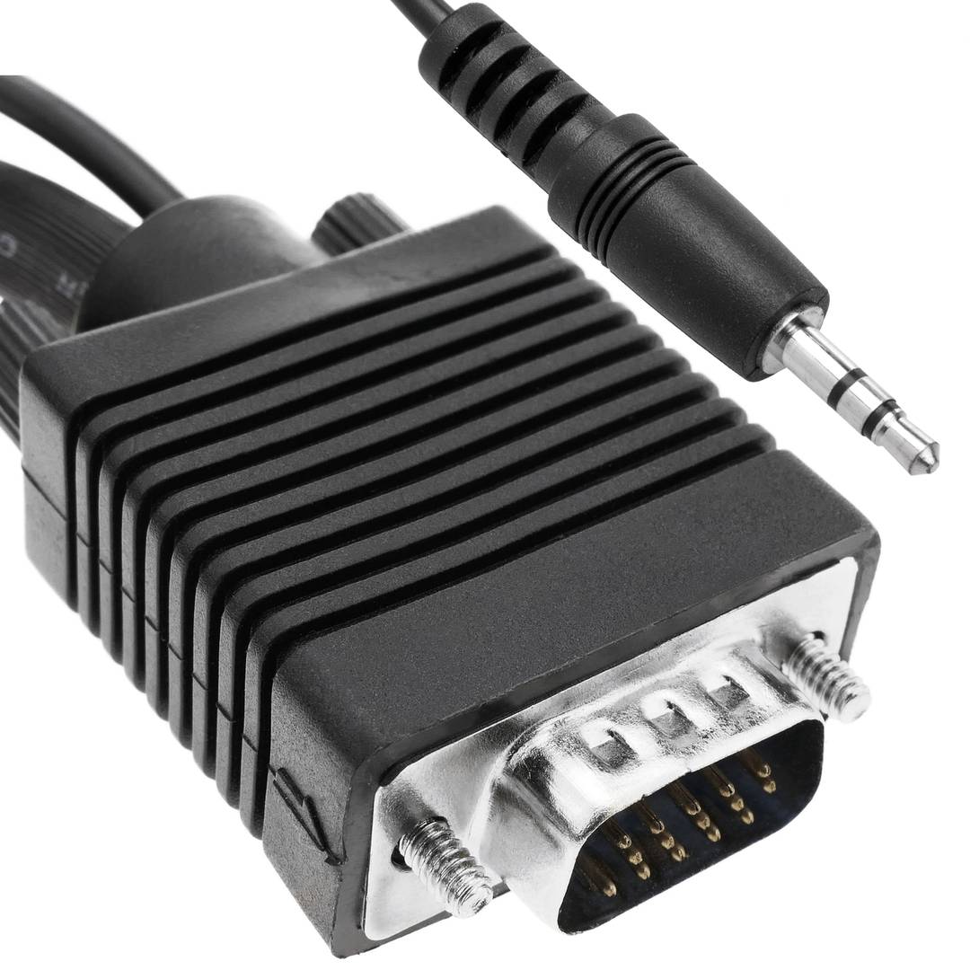 Super cable VGA con jack de audio de 3,5 mm macho macho de 1 m