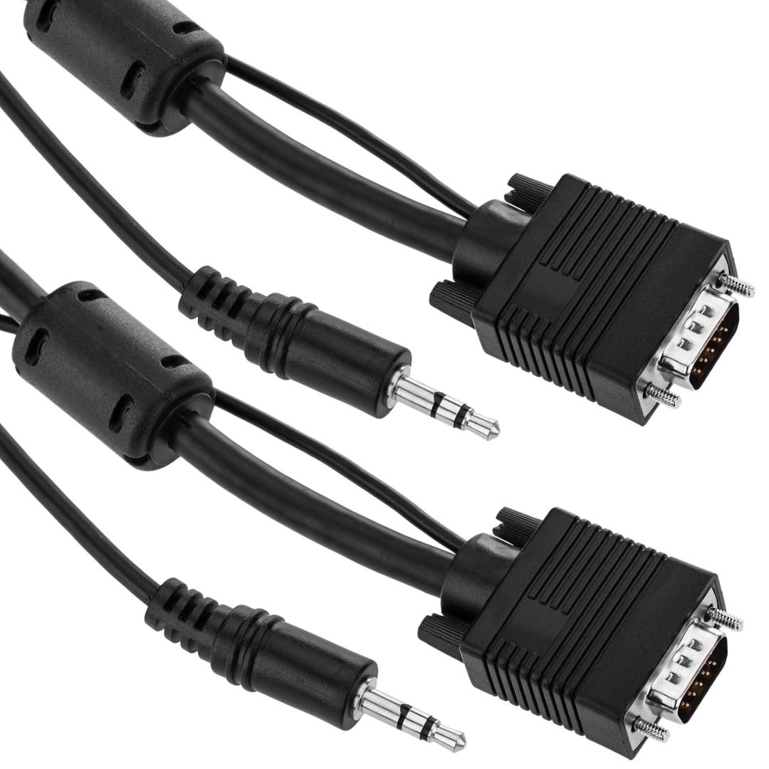 Super cable VGA con jack de audio de 3,5 mm macho macho de 10 m